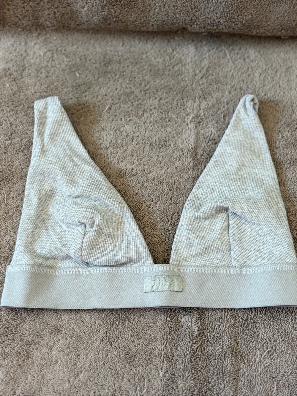 SKIMS Light Gray Ribbed Triangle Bralette